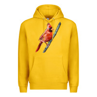 Lemon Northern Cardinal Bird Premium Hoodie - LillyAllenDesigns