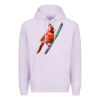 Lilac Northern Cardinal Bird Premium Hoodie - LillyAllenDesigns
