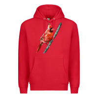 Red Northern Cardinal Bird Premium Hoodie - LillyAllenDesigns