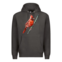 Smoke Northern Cardinal Bird Premium Hoodie - LillyAllenDesigns