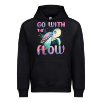 Black go with flow turtle Urban Hoodie - MaliasSmallBusiness