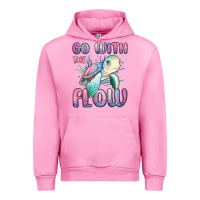 Fuchsia Pink go with flow turtle Urban Hoodie - MaliasSmallBusiness