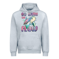 Heather Grey go with flow turtle Urban Hoodie - MaliasSmallBusiness