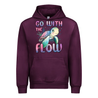 Mauve Wine go with flow turtle Urban Hoodie - MaliasSmallBusiness