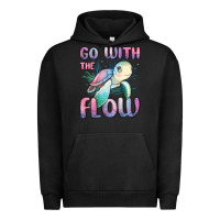 Pigment Black go with flow turtle Urban Hoodie - MaliasSmallBusiness