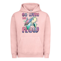 Pigment Salmon go with flow turtle Urban Hoodie - MaliasSmallBusiness