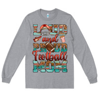 Heather Grey loud and proud football mom Long Sleeve Tee - RanaPortraitStore