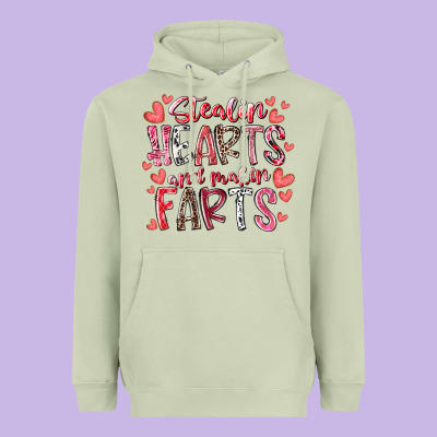 Stealin Hearts And Makin Farts Heavyweight Hoodie Designed By Racoondesign