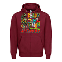 Burgundy ready to crush fourth grade Zipper Hoodie - texasbilliewilder