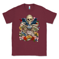 Flower Boho Skull Skeleton Classic Tee | Teevron