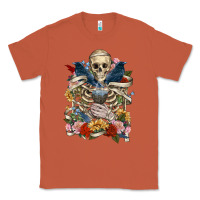 Copper Flower Boho Skull Skeleton Classic Tee - RanaPortraitStore