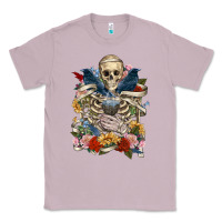 Lilac Flower Boho Skull Skeleton Classic Tee - RanaPortraitStore