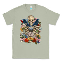 Matcha Flower Boho Skull Skeleton Classic Tee - RanaPortraitStore