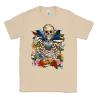 Mushroom Flower Boho Skull Skeleton Classic Tee - RanaPortraitStore
