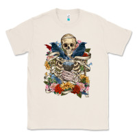 Natural Flower Boho Skull Skeleton Classic Tee - RanaPortraitStore