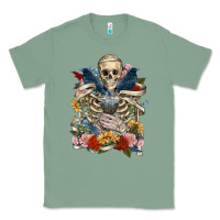 Sage Flower Boho Skull Skeleton Classic Tee - RanaPortraitStore