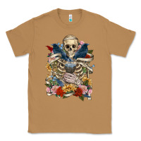 Toasted Coconut Flower Boho Skull Skeleton Classic Tee - RanaPortraitStore