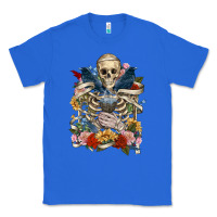 True Royal Flower Boho Skull Skeleton Classic Tee - RanaPortraitStore