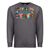Charcoal Heather busy doing cool teacher stuff Premium Sweatshirt - AdoDesignShop