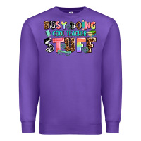 Purple busy doing cool teacher stuff Premium Sweatshirt - AdoDesignShop