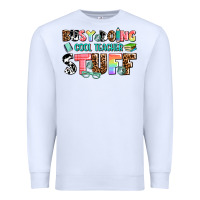 White busy doing cool teacher stuff Premium Sweatshirt - AdoDesignShop