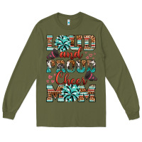Army Green loud and proud cheer mom Long Sleeve Tee - RanaPortraitStore