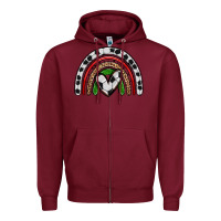 Burgundy soccer rainbow Zipper Hoodie - Zillion Design Studio