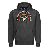 Charcoal Heather soccer rainbow Zipper Hoodie - Zillion Design Studio