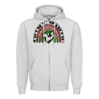 Dove Grey soccer rainbow Zipper Hoodie - Zillion Design Studio