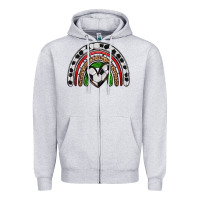 Heather Grey soccer rainbow Zipper Hoodie - Zillion Design Studio