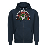 Navy soccer rainbow Zipper Hoodie - Zillion Design Studio