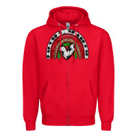 Red soccer rainbow Zipper Hoodie - Zillion Design Studio