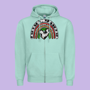 Soccer Rainbow Zipper Hoodie Designed By Zillion Design Studio