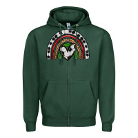 Sports Green soccer rainbow Zipper Hoodie - Zillion Design Studio