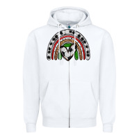 White soccer rainbow Zipper Hoodie - Zillion Design Studio