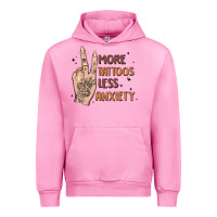 Fuchsia Pink more tattoos less anxiety Urban Hoodie - MaliasSmallBusiness