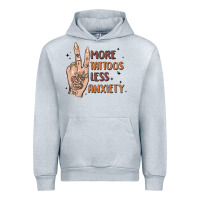 Heather Grey more tattoos less anxiety Urban Hoodie - MaliasSmallBusiness