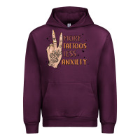 Mauve Wine more tattoos less anxiety Urban Hoodie - MaliasSmallBusiness