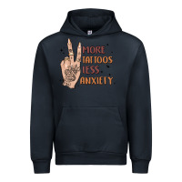 Navy more tattoos less anxiety Urban Hoodie - MaliasSmallBusiness