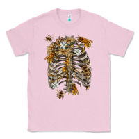 Bubblegum Pink Flower rib cage bees Classic Tee - RanaPortraitStore
