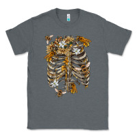 Charcoal Heather Flower rib cage bees Classic Tee - RanaPortraitStore