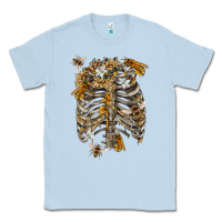 Dusty Blue Flower rib cage bees Classic Tee - RanaPortraitStore
