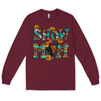 Burgundy show mom rooster Long Sleeve Tee - RanaPortraitStore