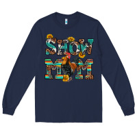 Navy show mom rooster Long Sleeve Tee - RanaPortraitStore