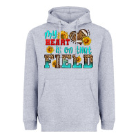 Heather Grey my heart is on that field american football Heavyweight Hoodie - HRA Design Shop