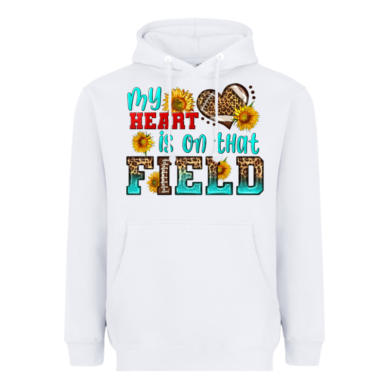 My Heart Is On That Field American Football Heavyweight Hoodie by HRA Design Shop | Teevron
