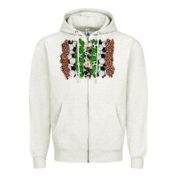 Oatmeal Heather soccer brushstroke Zipper Hoodie - Zillion Design Studio