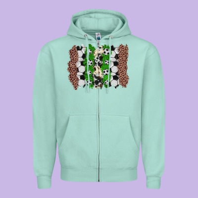 Soccer Brushstroke Zipper Hoodie Designed By Zillion Design Studio