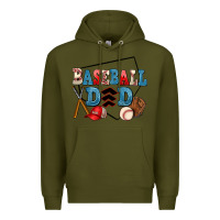 Army Green baseball dad Premium Hoodie - AdoDesignShop