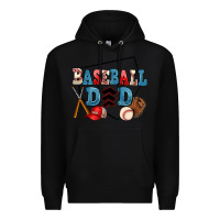 Black baseball dad Premium Hoodie - AdoDesignShop